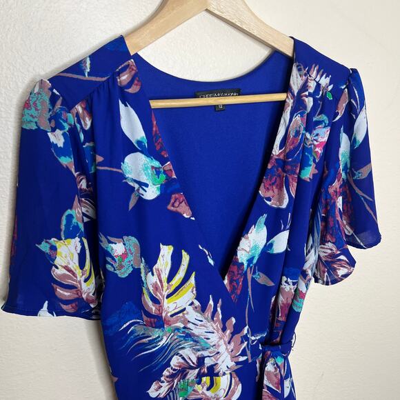 Chris McLaughlin Blue Floral Maxi Wrap Dress 12 - Picture 2 of 12